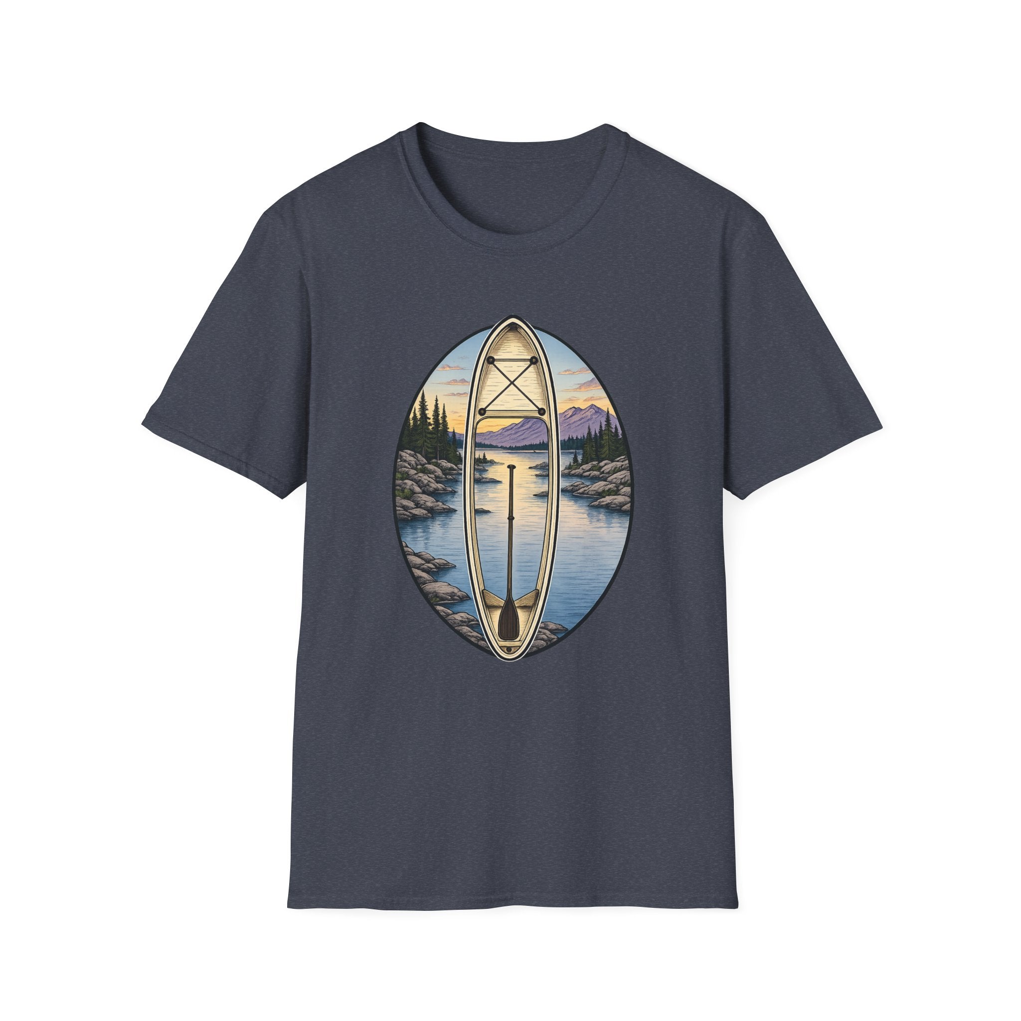 Canoe Sunset Scenic Lake Paddle Tee