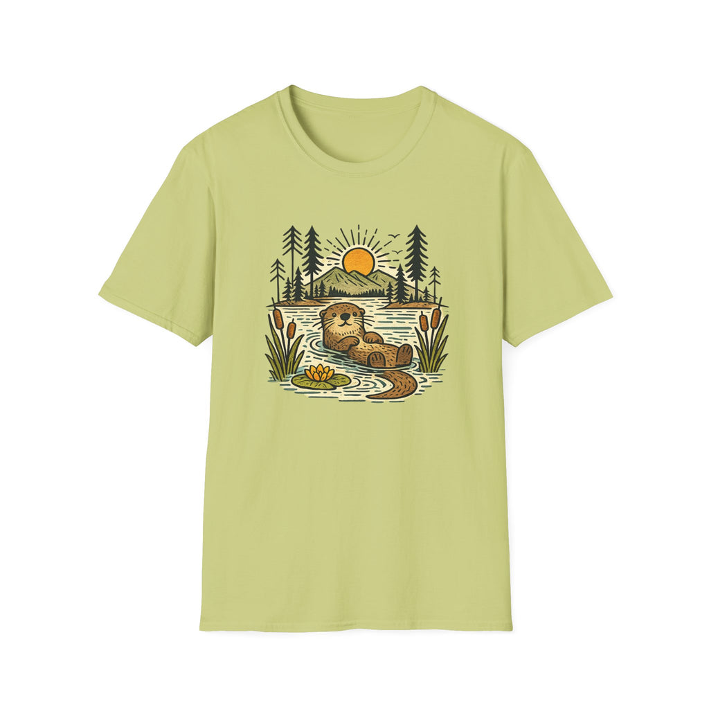 Otter Sunset T-Shirt — Cute River Otter Nature Graphic Tee