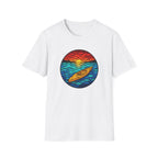 Kayak Sunset T-Shirt — Retro Ocean Sunset Paddle Tee