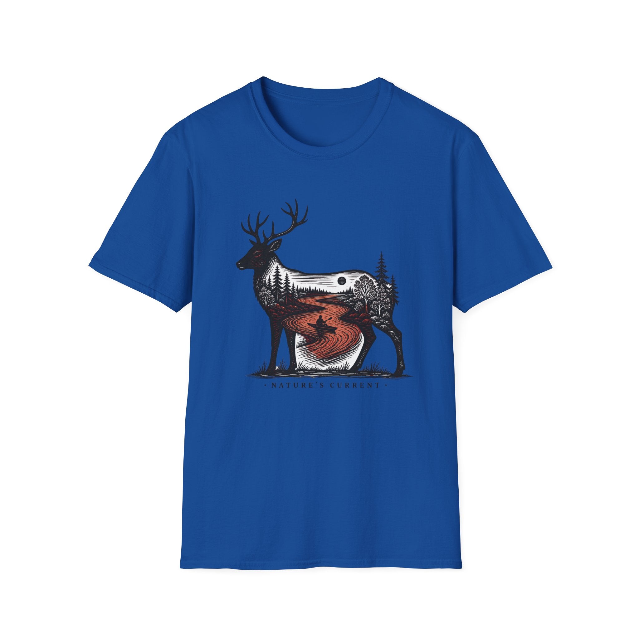 Deer Moon Wilderness T-Shirt — Forest Sunset Nature Graphic Tee