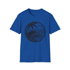 Sea Turtle with Kayak T-Shirt — Vintage Coastal Sunset Graphic
