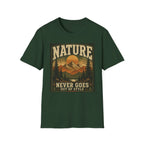 Nature T-Shirt — "Nature Never Goes Out of Style" Vintage Mountain Tee