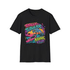 Totally Tubular Kayak Club T-Shirt — Retro Dolphin Kayaking Graphic