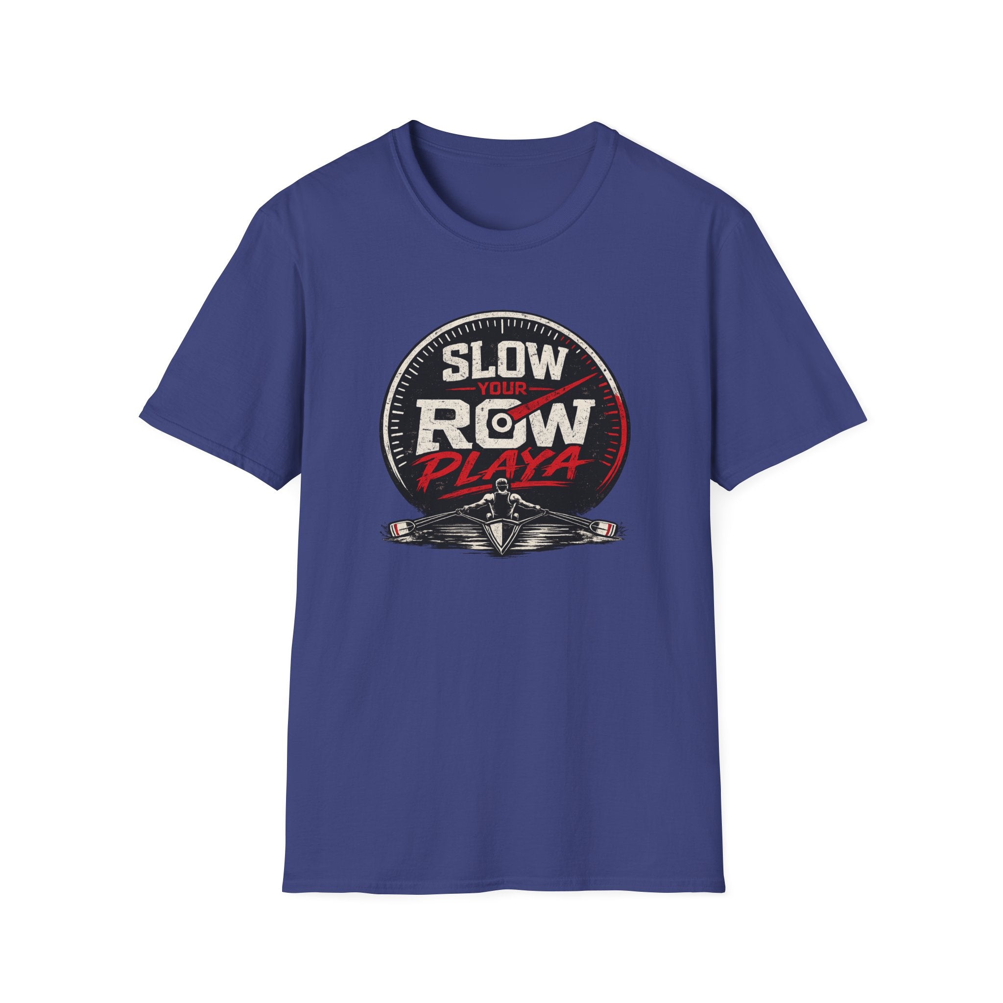 Slow Your Row Playa T-Shirt — Funny Kayak/Rowing Tee for Paddlers