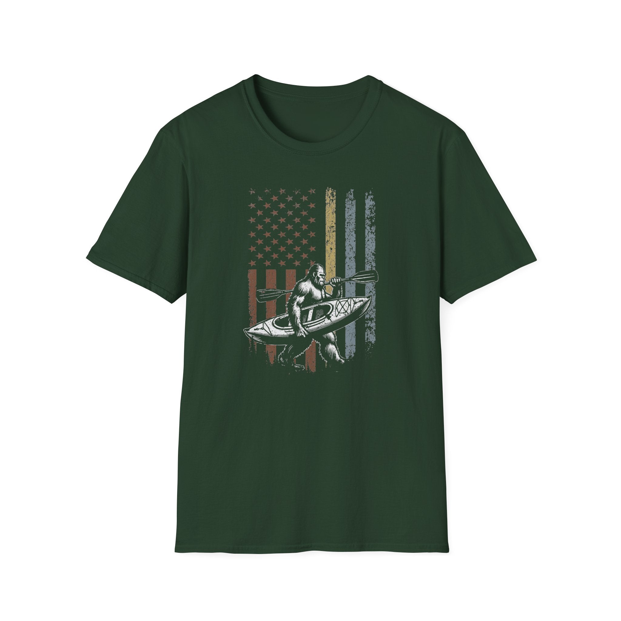 Kayak American Flag T-Shirt