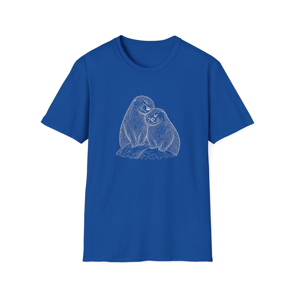 Otter Love T-Shirt — Hand-Drawn Pair Illustration