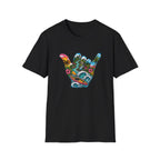 Shaka Vibes T-Shirt — Tropical Beach Hand Graphic