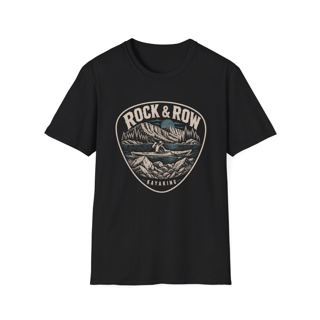 Rock & Row Kayaking T-Shirt — Vintage Outdoor Shirt for Paddlers