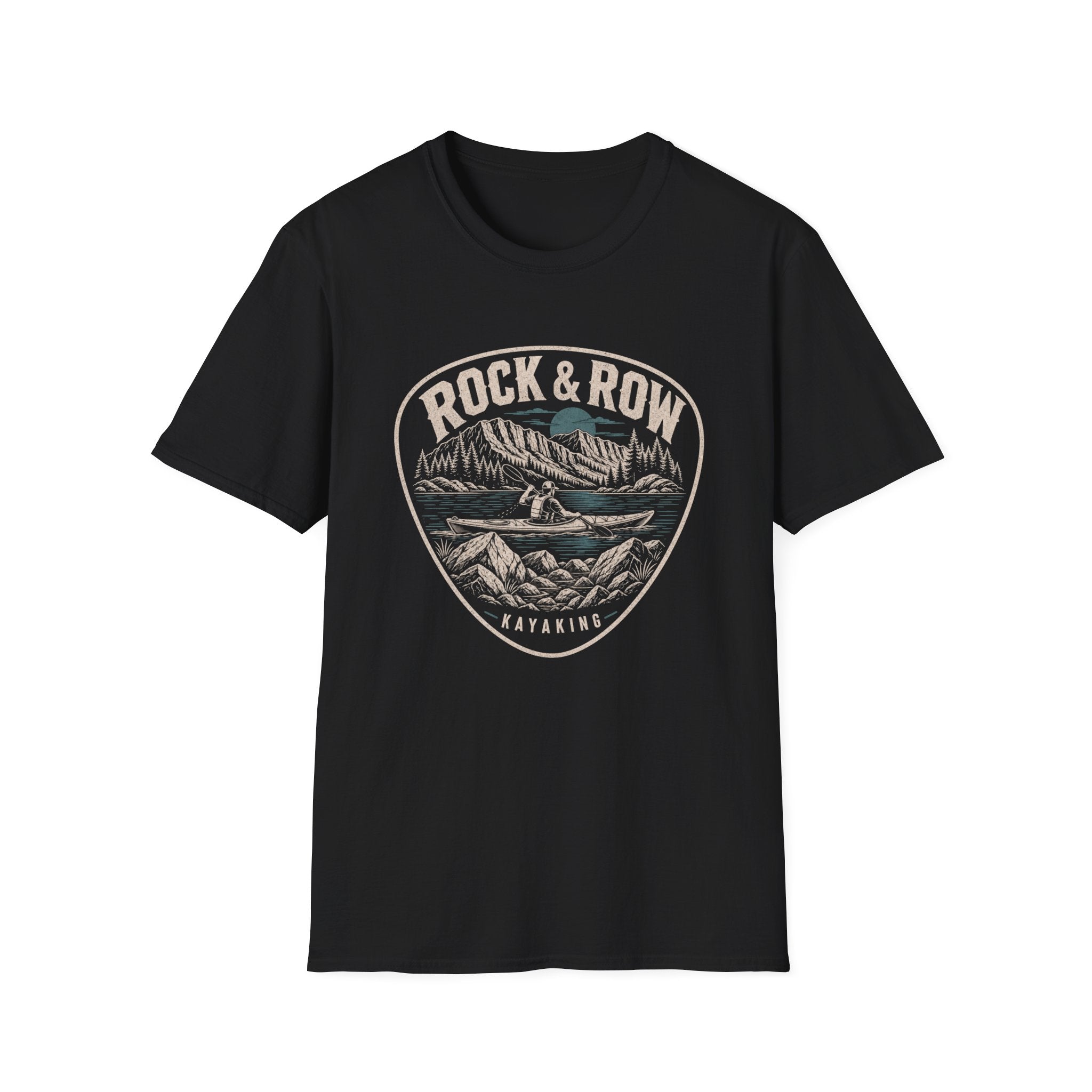 Rock & Row Kayaking T-Shirt — Vintage Outdoor Shirt for Paddlers