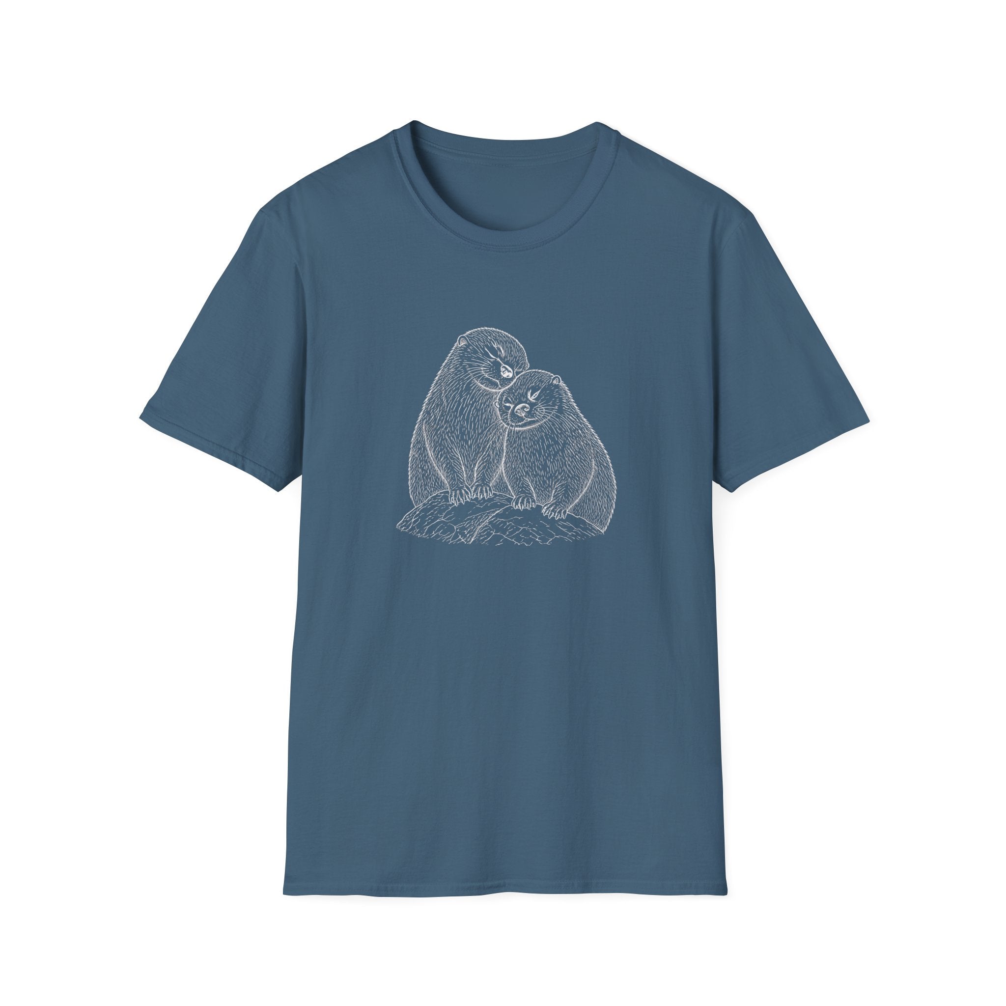 Otter Love T-Shirt — Hand-Drawn Pair Illustration