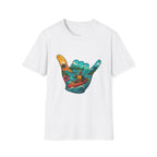 Shaka Kayak Vibes T-Shirt — Tropical Beach Hand Graphic