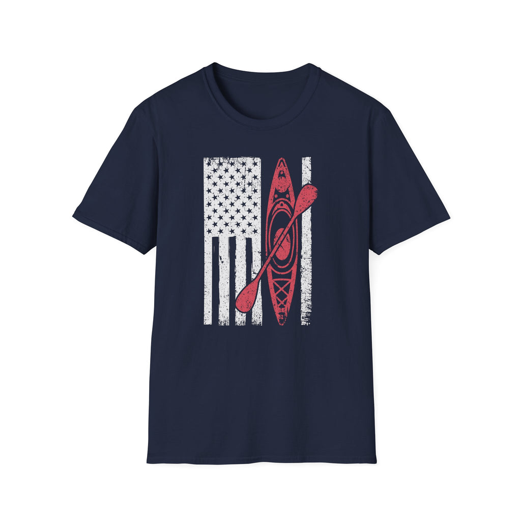 Distressed Patriotic Kayak Design Tee