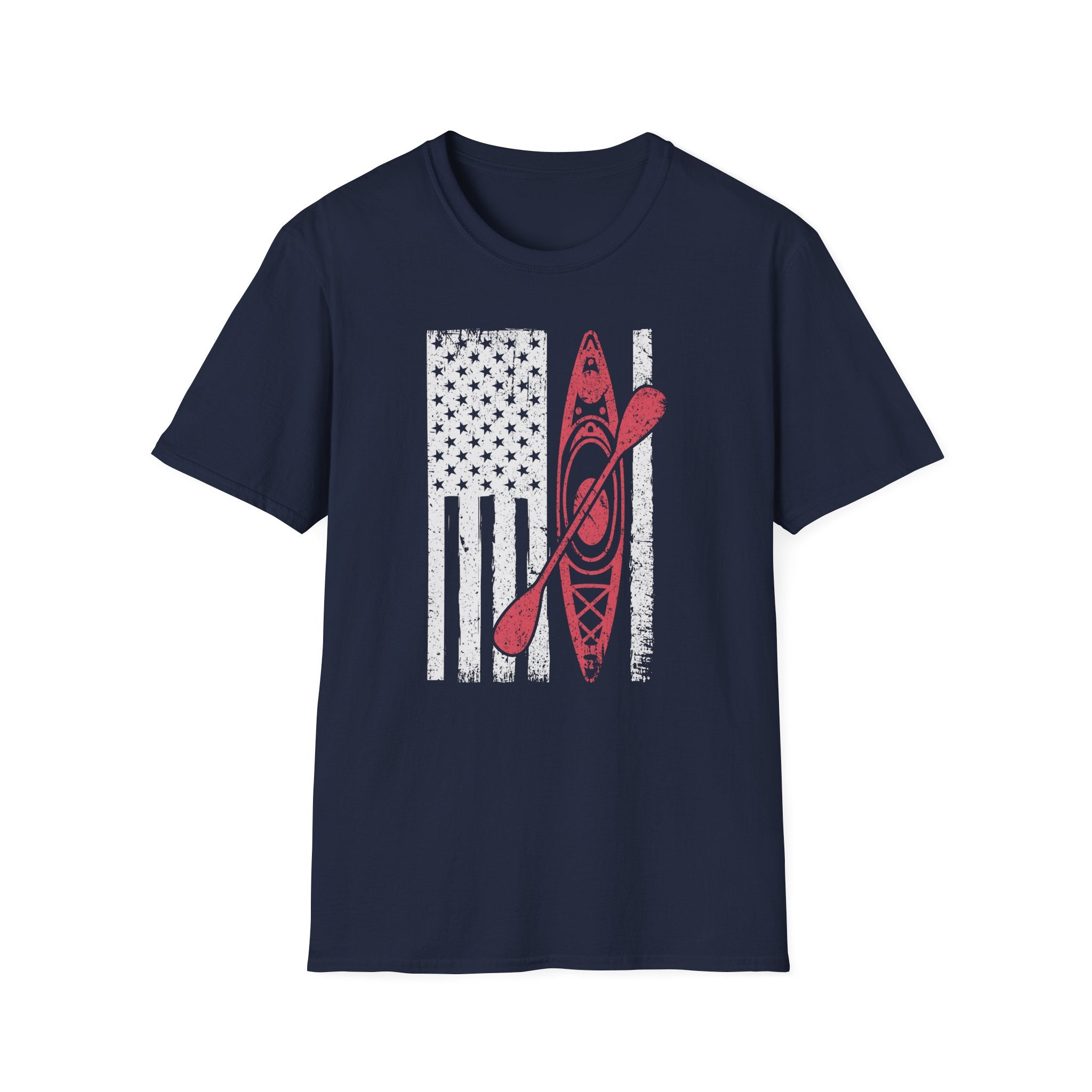 Distressed Patriotic Kayak Design Tee