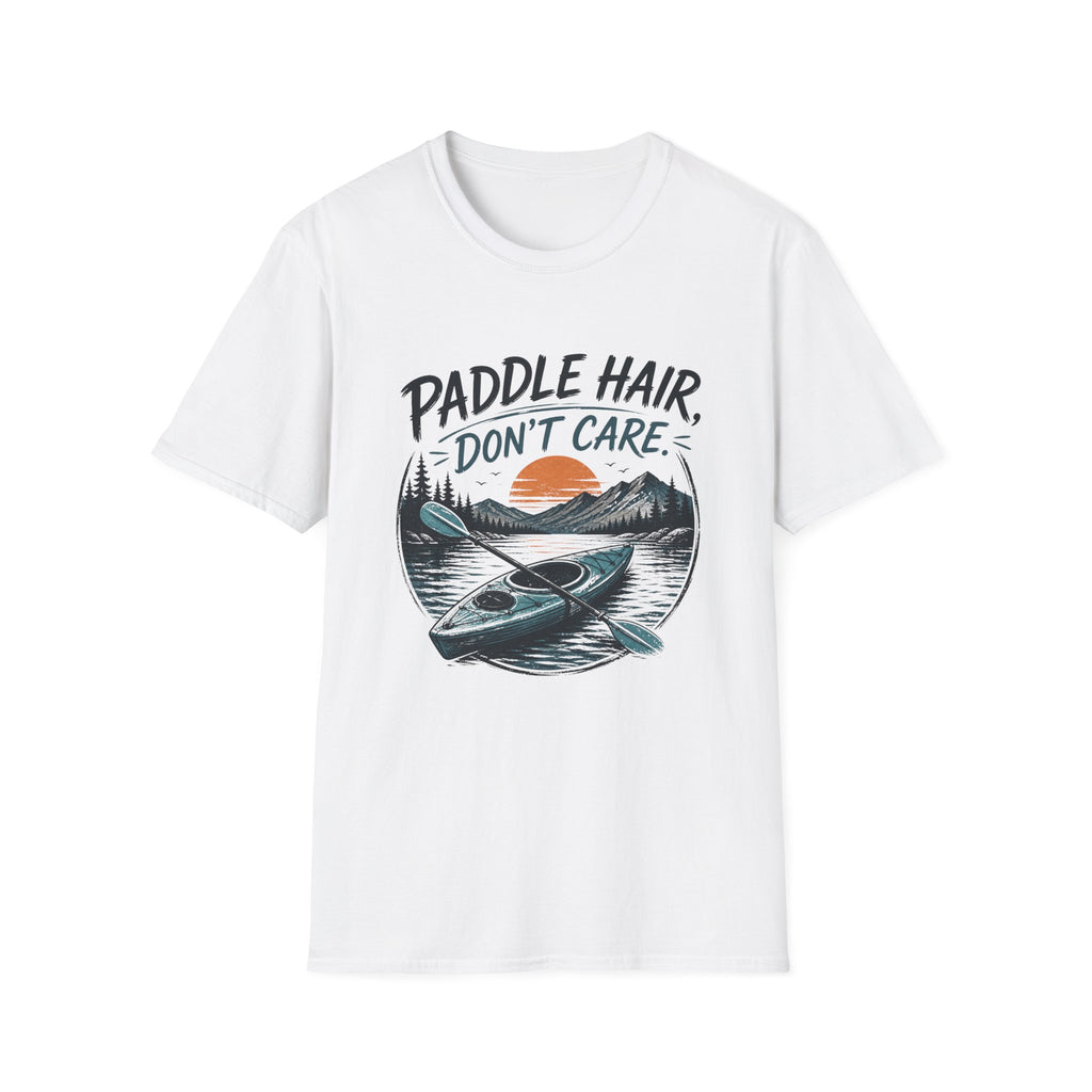 Paddle Hair Don't Care Kayak T-Shirt – Funny Tee for Outdoor Lovers
