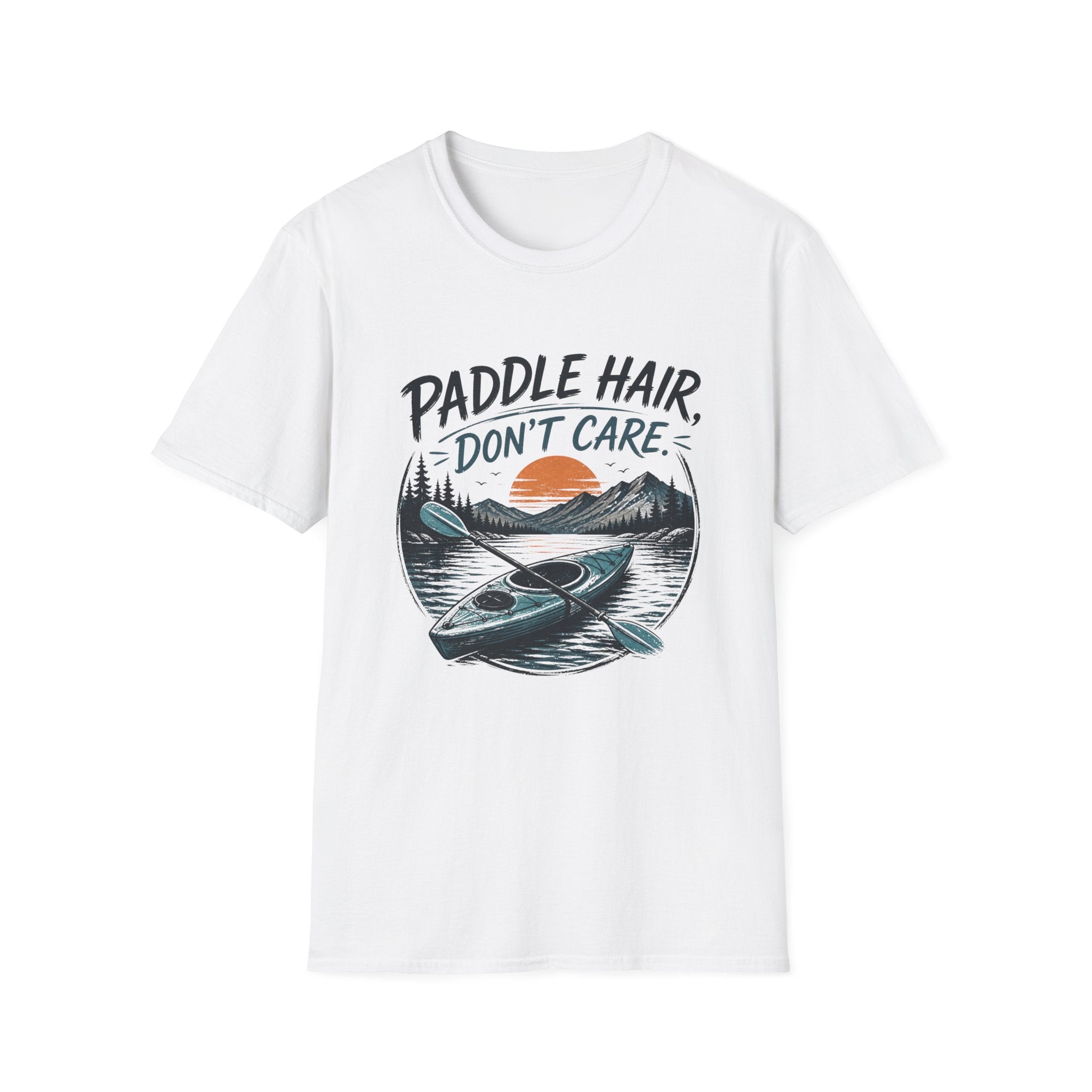 Paddle Hair Don't Care Kayak T-Shirt – Funny Tee for Outdoor Lovers
