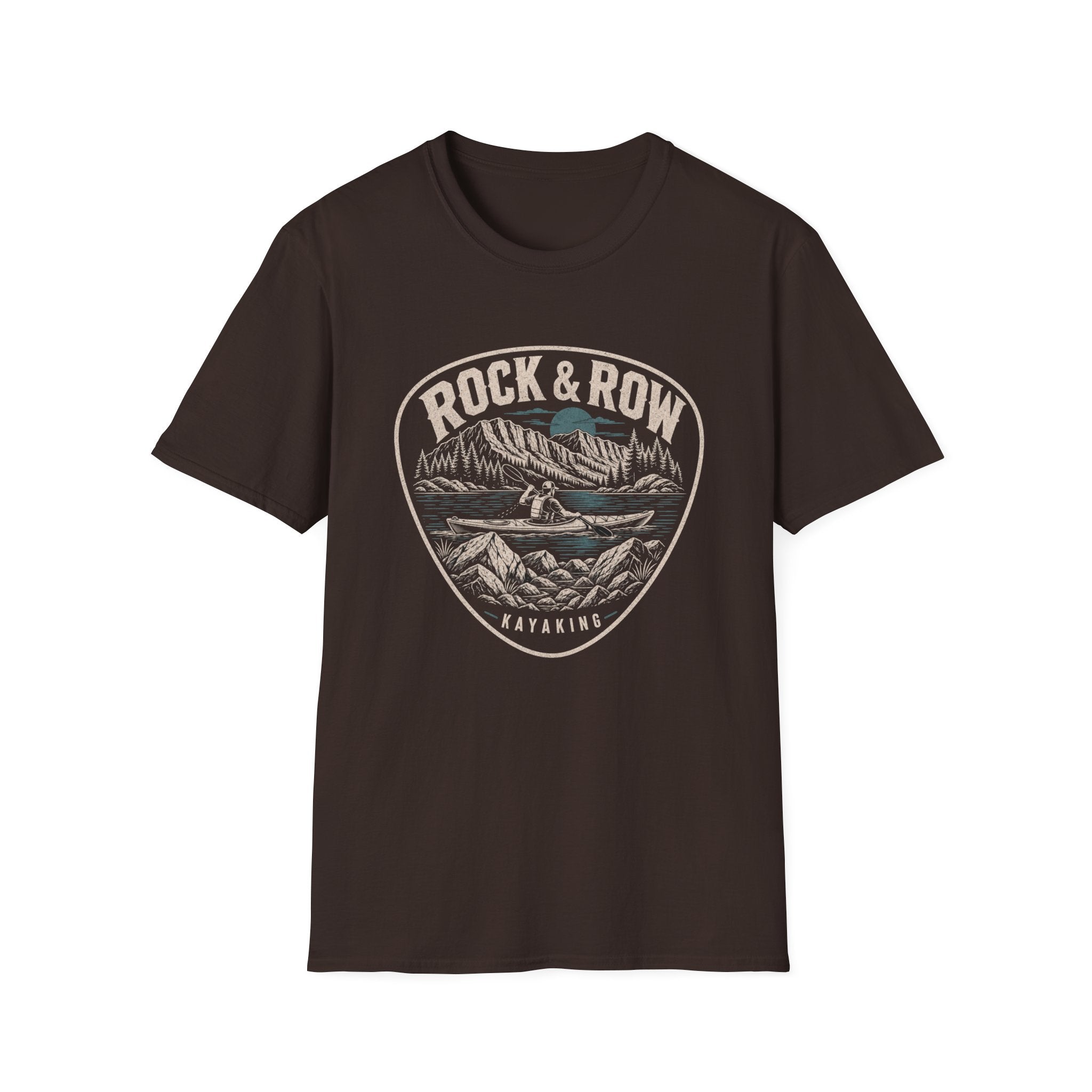 Rock & Row Kayaking T-Shirt — Vintage Outdoor Shirt for Paddlers