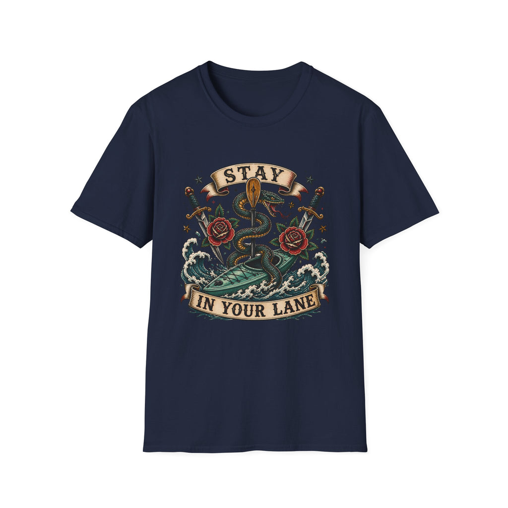 Stay In Your Lane T-Shirt — Vintage Caduceus, Swords & Roses Graphic Tee