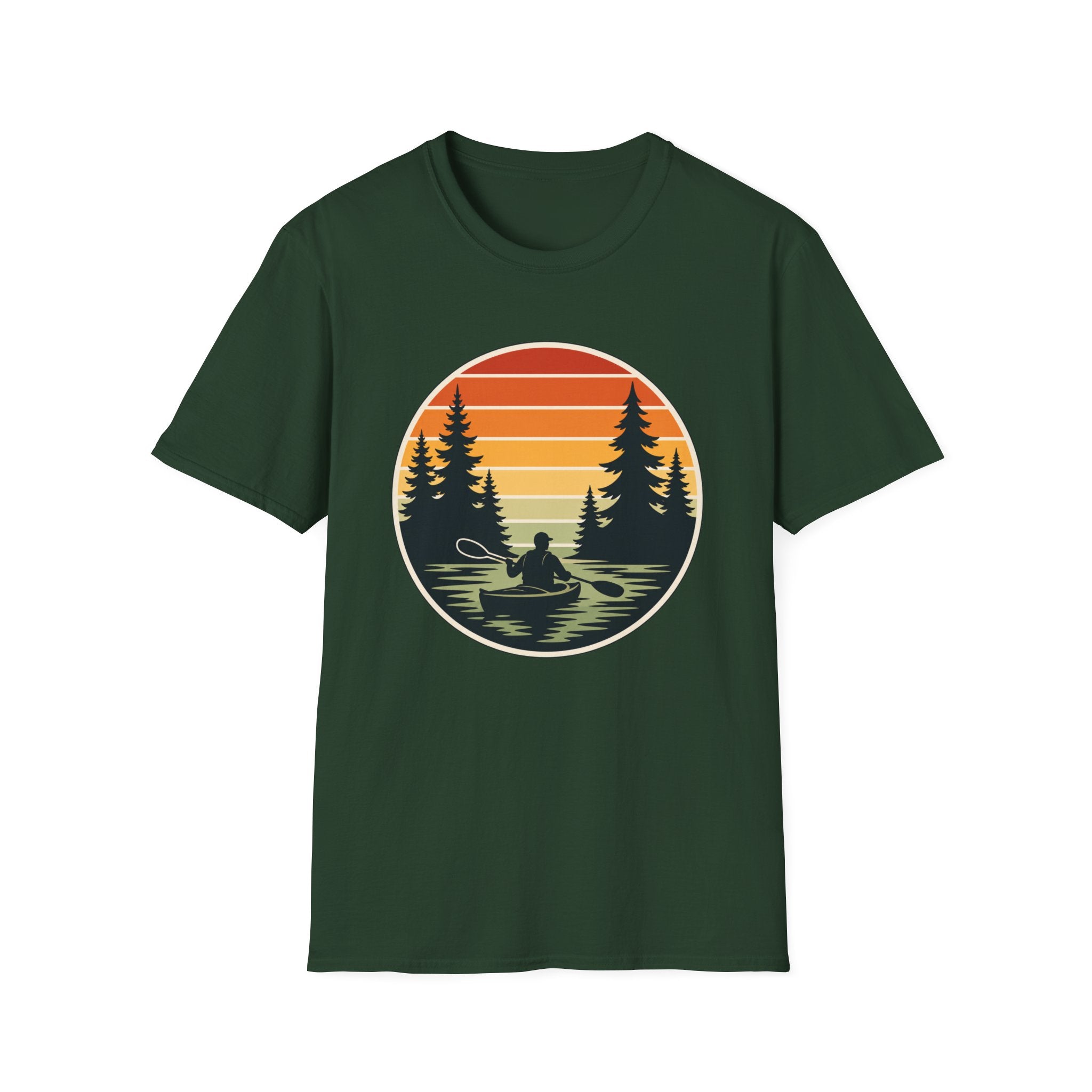 Kayak Sunset Retro T-Shirt