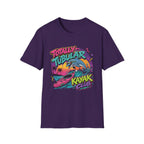 Totally Tubular Kayak Club T-Shirt — Retro Dolphin Kayaking Graphic