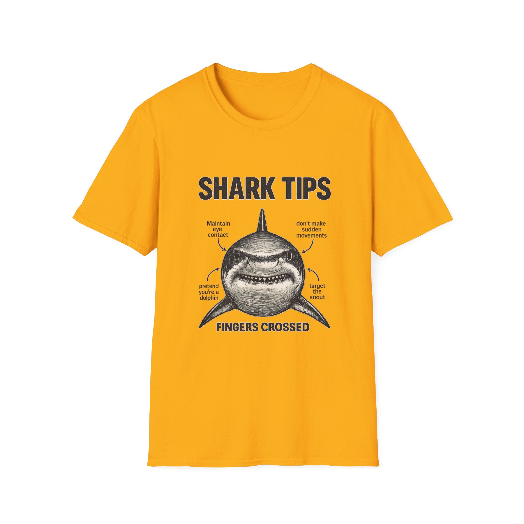Shark Tips T-Shirt — 'Fingers Crossed' Funny Shark Tee