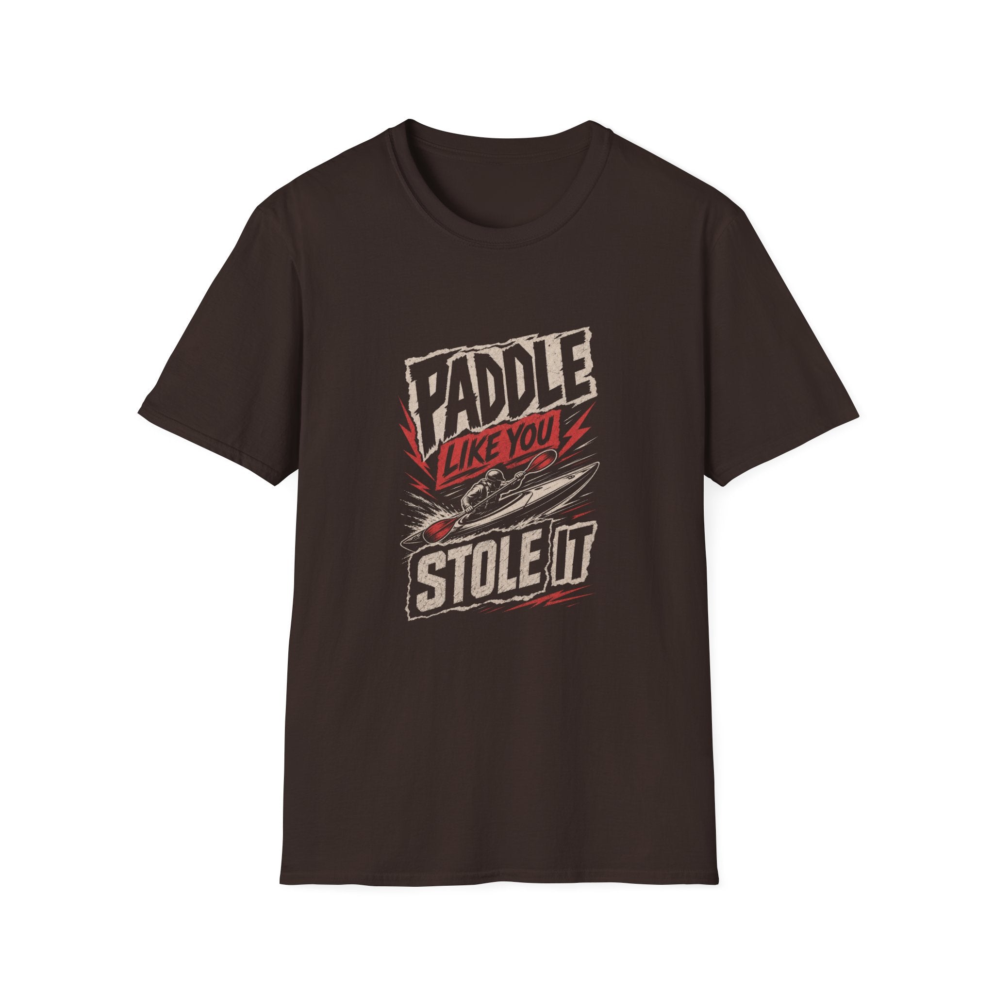 Paddle Like You Stole It T-Shirt — Retro Kayak Graphic Tee