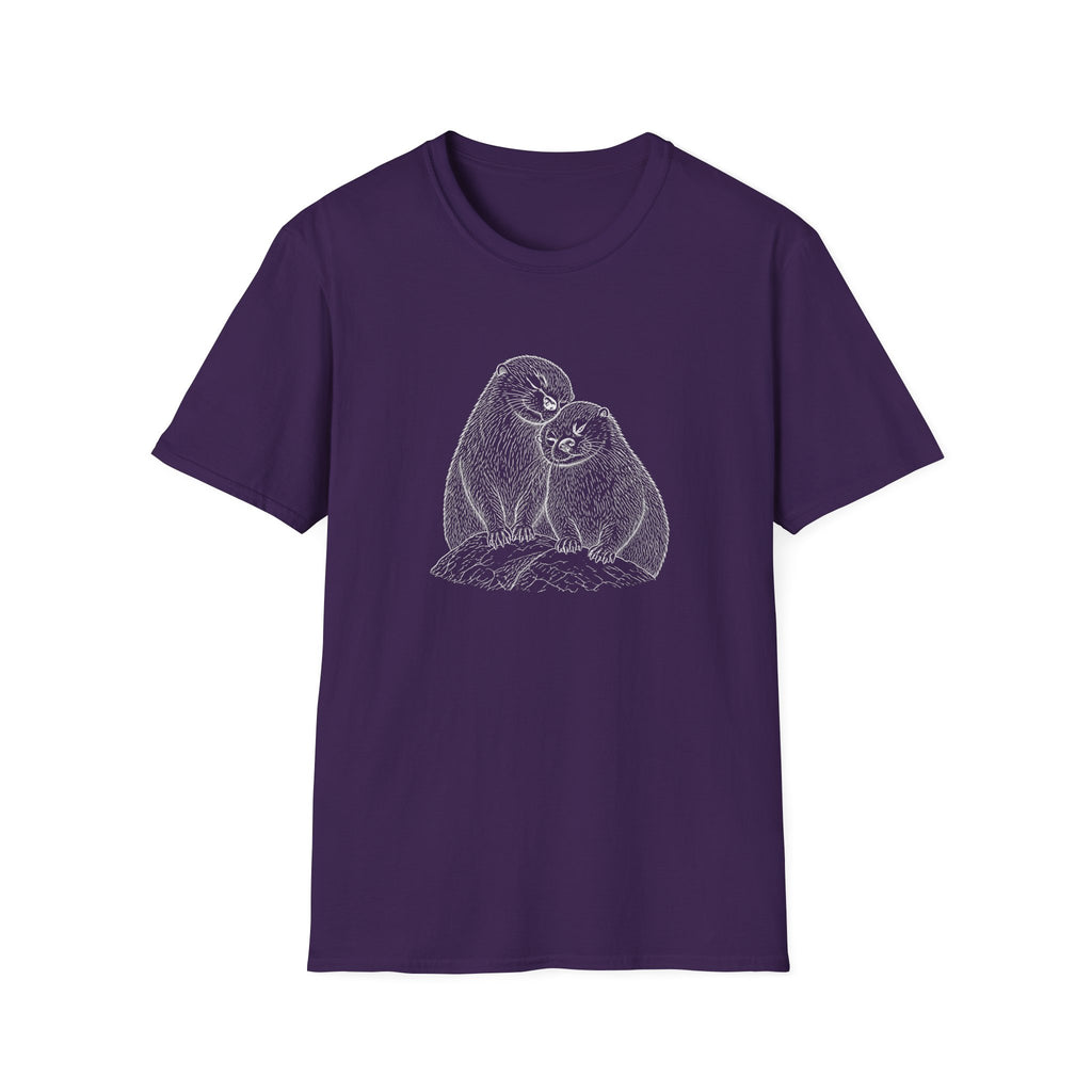 Otter Love T-Shirt — Hand-Drawn Pair Illustration