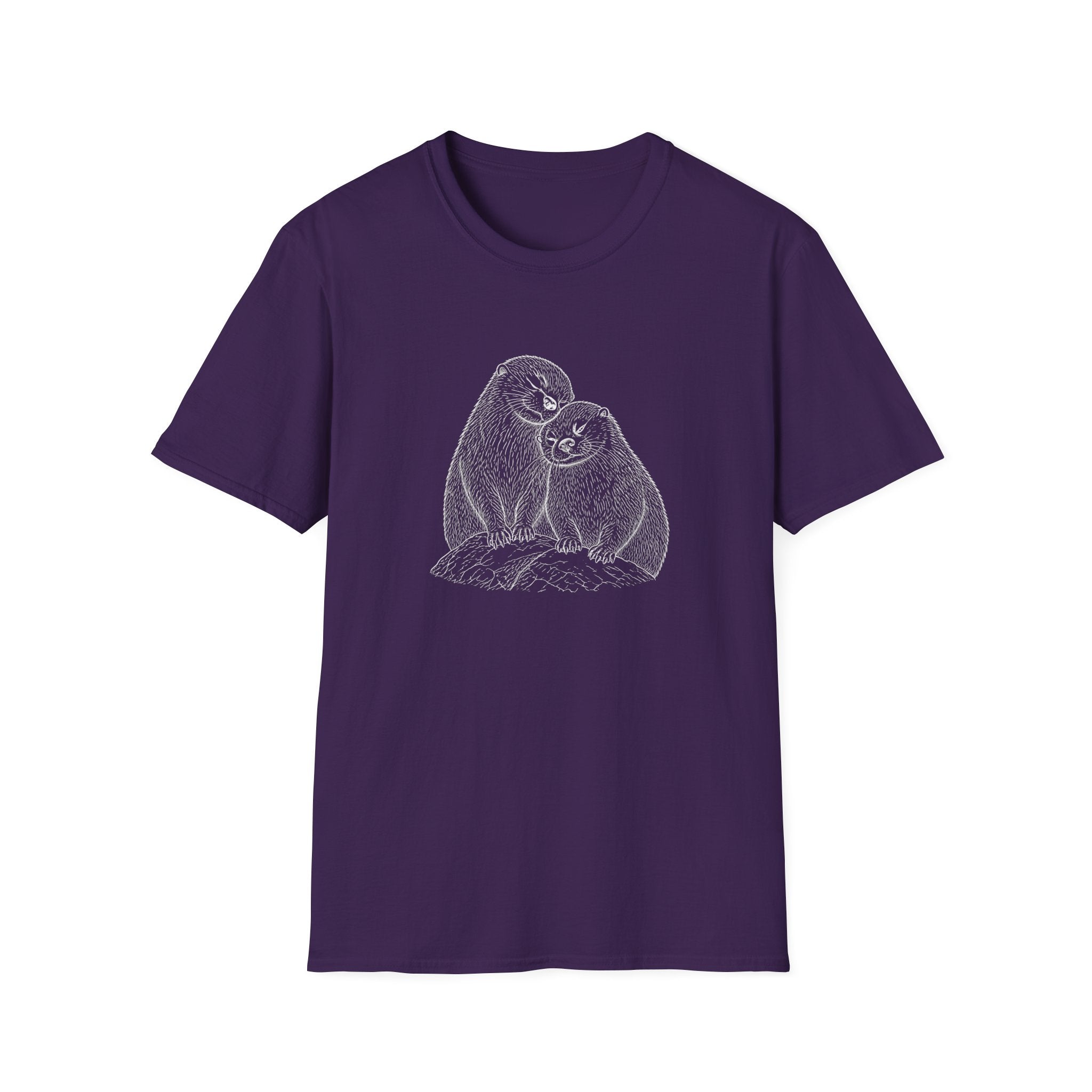 Otter Love T-Shirt — Hand-Drawn Pair Illustration