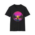 Sunset Kayak T-Shirt — Retro Mountain Lake Design